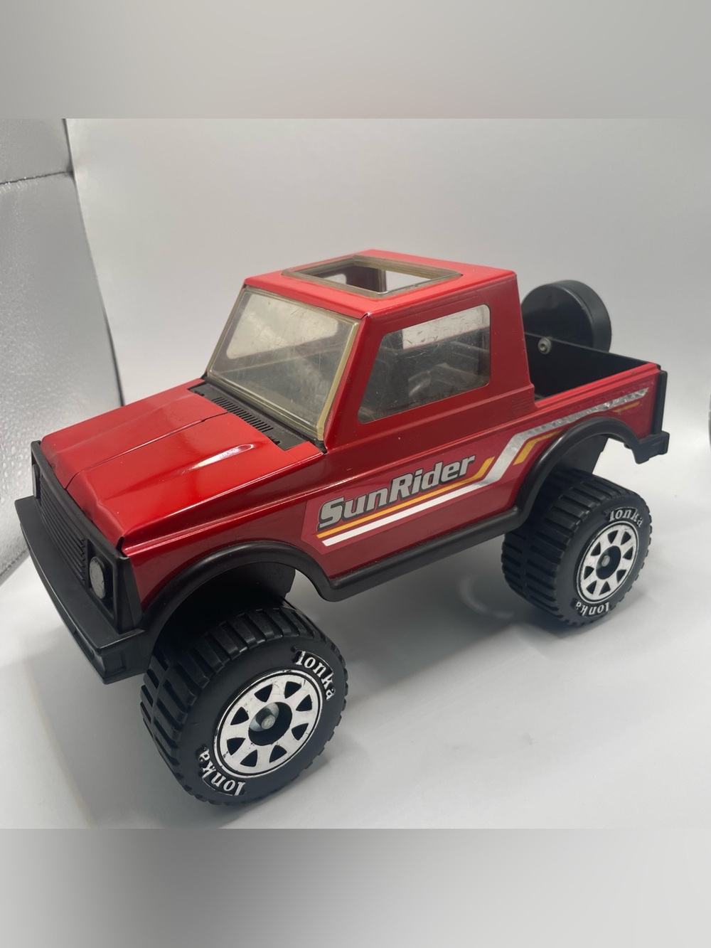 Tonka SunRider Red and Black Monster Truck Toy - Vintage
